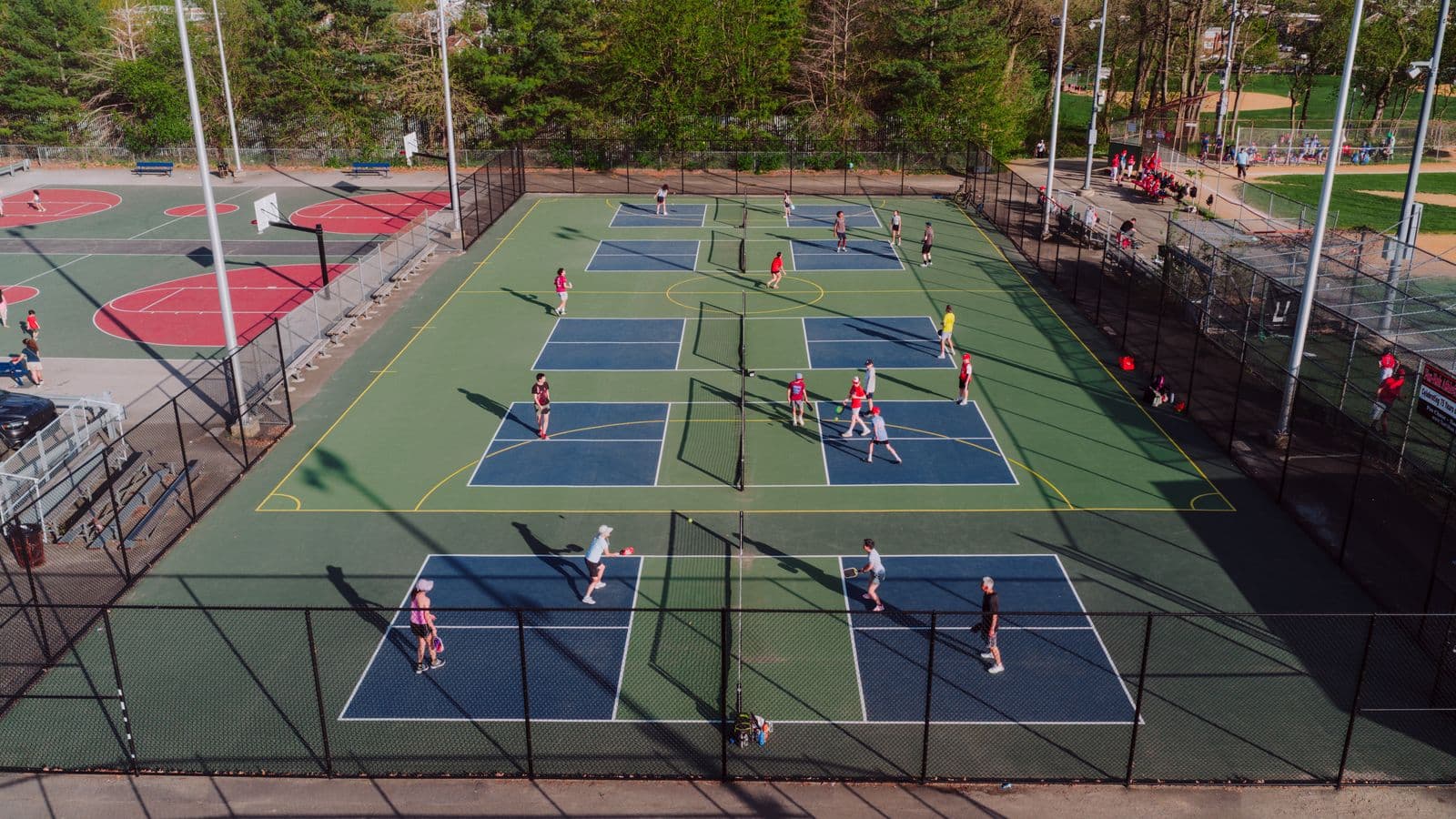 Pickleball players on the courts in Calgary